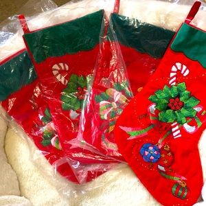 SOLD OUT!! Vintage Faux Velvet Embroidered Christmas Stocking